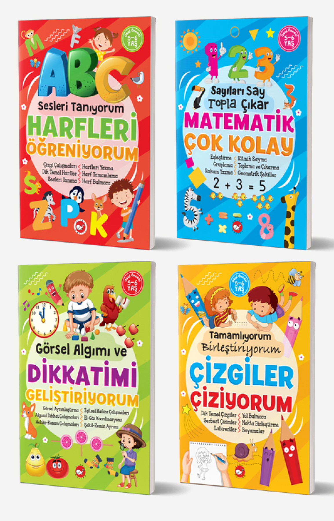 5-6 Yaş Zeka Geliştiriyorum Etkinlik Seti - (4 Kitap)